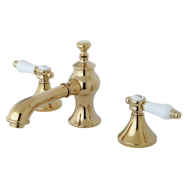 Kingston Brass KC7062BPL 8" Widespread Bathroom Faucet, Polished Brass KC7062BPL